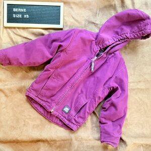 Berne Purple Canvas Winter Coat Kids 5/6